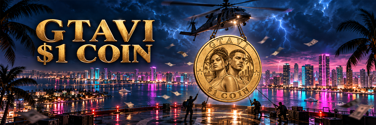 GTAVI $1 Coin helicopter getaway over a neon city skyline at night